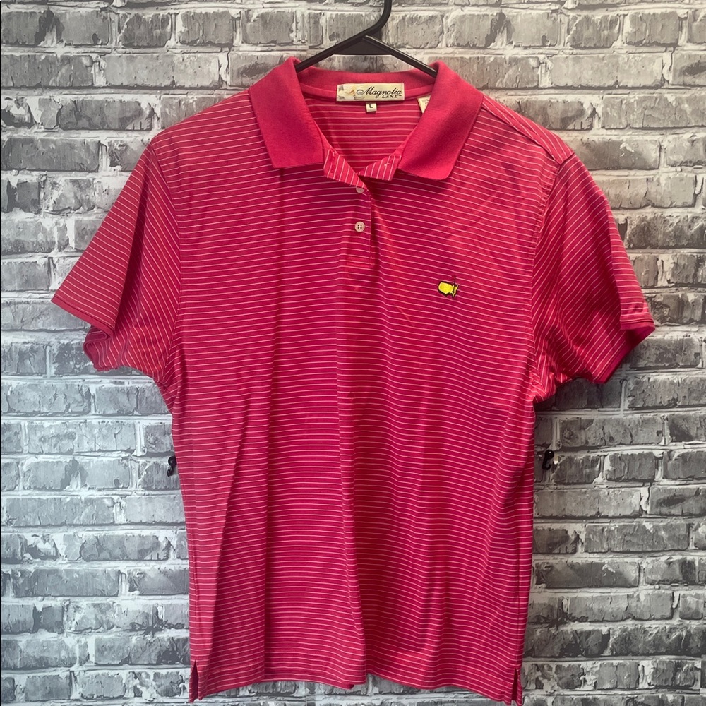 Masters Magnolia Women's‎ pink Striped Polo Shirt